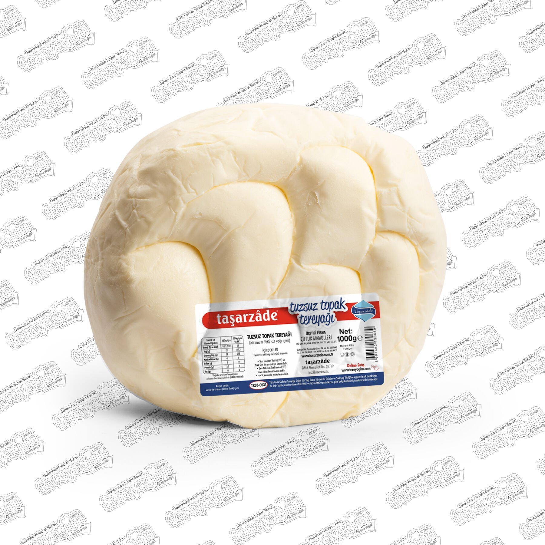 Tereyağı-1000 gr Kahvaltılık Tuzsuz Tereyağı (Topak)