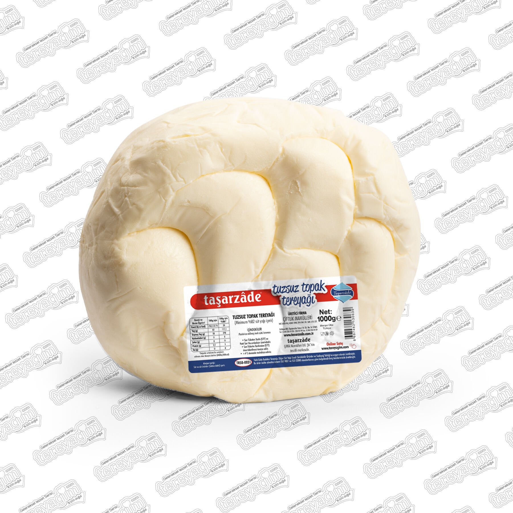 Tereyağı-1000 gr Kahvaltılık Tuzsuz Tereyağı (Topak)
