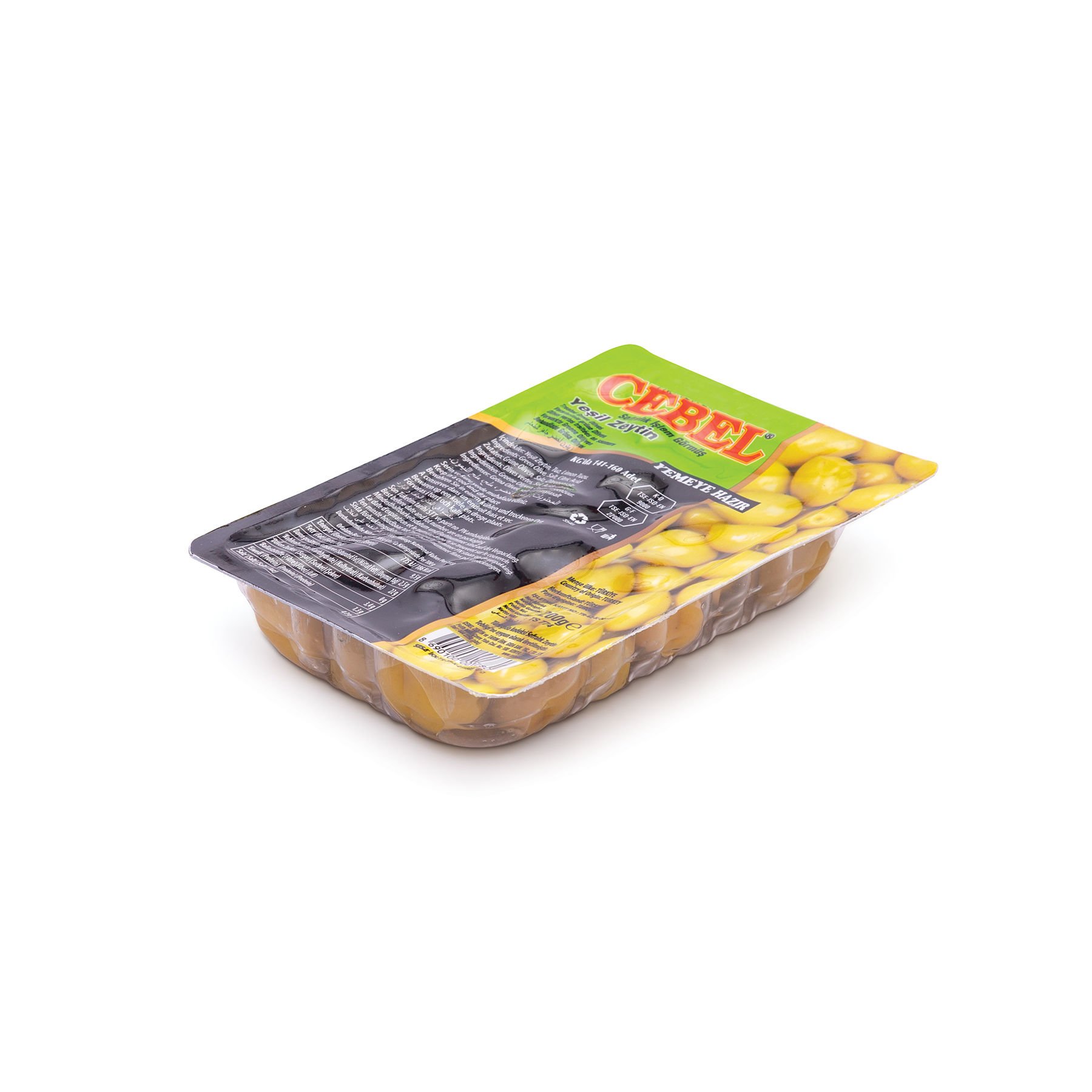 Cebel Yeşil Zeytin Koktyle 141-160 200 gr Vak.