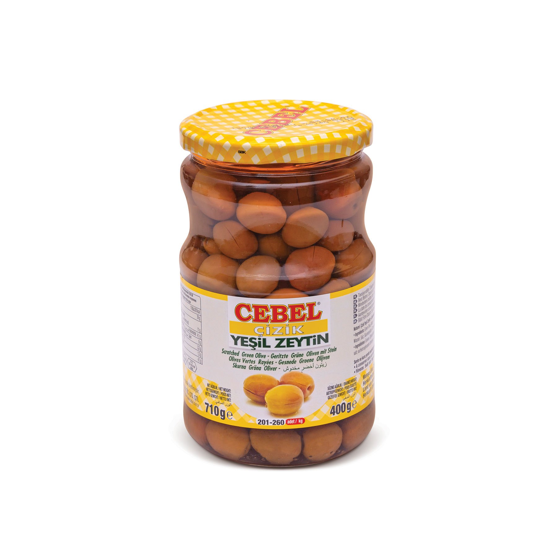Cebel Çizik Yeşil Zeytin 400 gr Kavanoz (201-260)